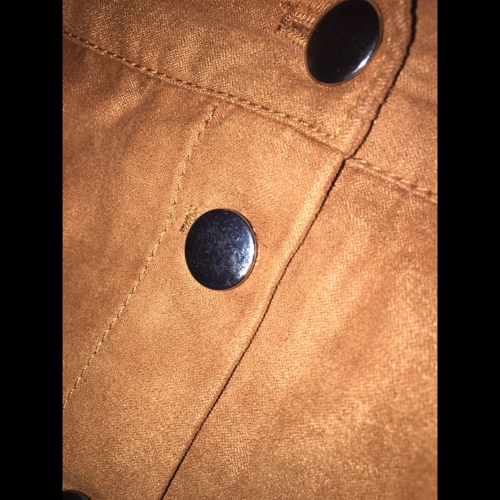 Brown Button Up Mini Skirt